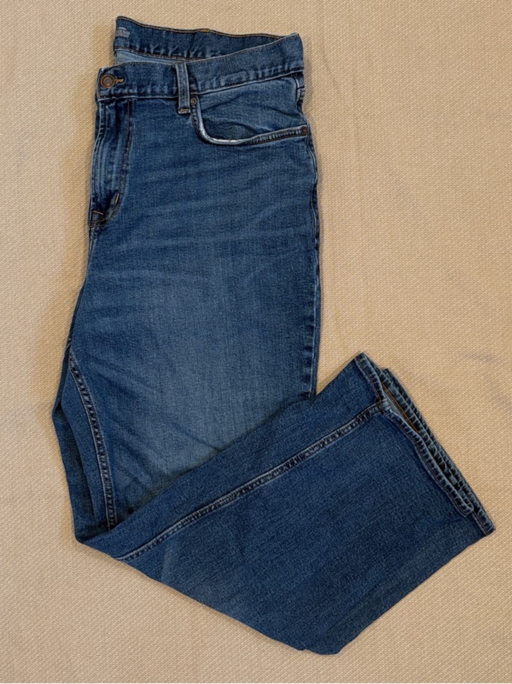 Old Navy Men's Dark Blue Loose Straight Built in Tough Flex Jeans 40x32